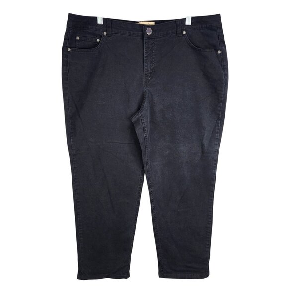 Womens JMS Just My Size Classic Black Denim Jeans Straight Stretch Mid Rise 20W - Picture 1 of 9